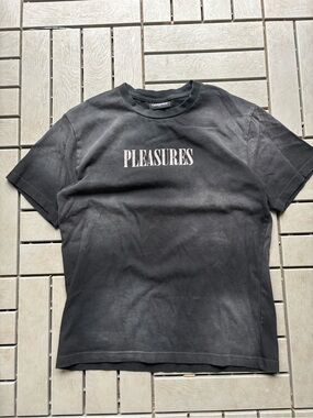 PLEASURES Black Logo Tee